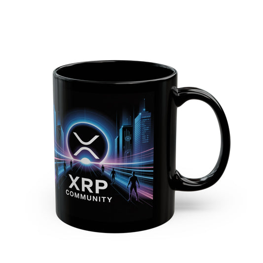 XRP Community Black Mug, Coffee Cup for Crypto Enthusiasts, Gaming Mug, Unique Gift for Traders, 11oz 15oz Designs